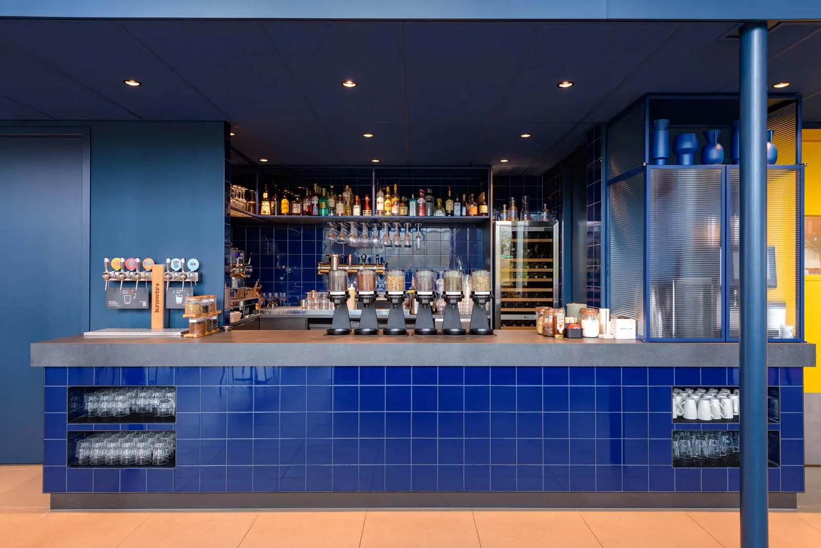 Muesli bar with spirits visible in the background